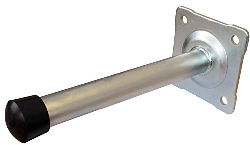 ATTAS Langer Anschlagpuffer mit Montageplatte für Schiebetore Rolltore, Torpuffer, Silber, 1 Stück