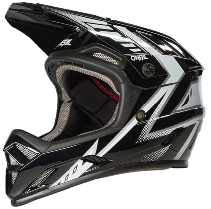 O'NEAL | Mountainbikehjälm | MTB Downhill | säkerhetsstandard EN1078, ventilationsöppningar för luftflöde och kylning, ABS yttre skal | Backflip hjälm Knox V.23 | Vuxna | svart vit | S