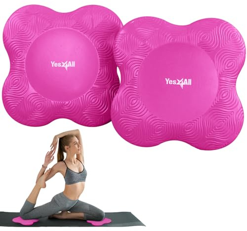 Yes4All Yoga-Knieschützer, 1 Paar, dicke Yoga-Kniepolster für Pilates-Übungen, 33/40,6 cm, Knie-, Ellenbogen-Matte, Zubehör für Damen und Herren, Fitness, Reisen, Rosarot