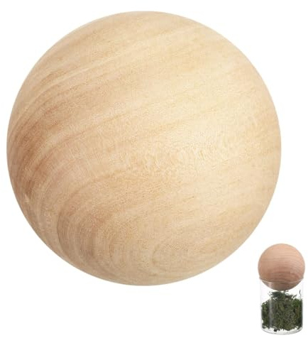 Toyvian Sfera Rotonda in Legno Massiccio 9 cm - 100 mm Naturale e Grezzo per Lavorazione, Dipingere - Perline Rotonde