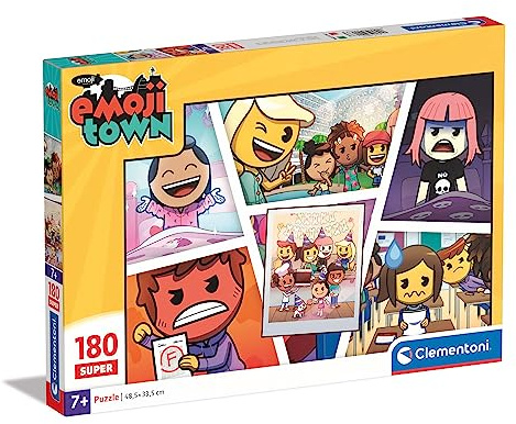 Clementoni - 29067 - Supercolor Puzzle - Emoji - Puzzle 180 Teile Ab 7 Jahren, Buntes Kinderpuzzle Mit Besonderer Leuchtkraft & Farbintensität, Geschicklichkeitsspiel Für Kinder
