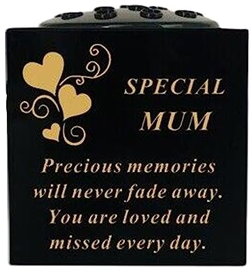 Yaldram Graveside Memorial Rose Bowl, Grave Vase Container for Flower with Personalised Verse Memorial Gift for Loved One (Mum)