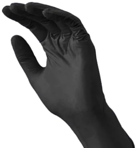 LAVABIS Latex Handschuhe Schwarz Puderfrei Unsteril 100 Stück (XL)
