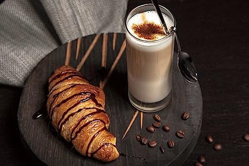 Tabla de cortar de cristal negro Morning Vibes Croissant de vidrio templado e impresión tardía