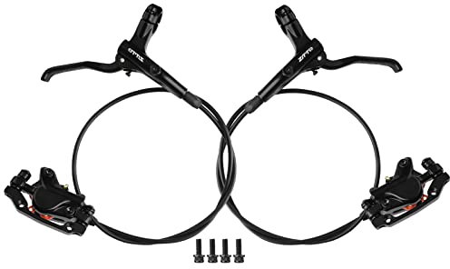Rikmody MTB Hydraulic Disc Brakes Set,Front 800mm Rear 1400mm Bicycle Hydraulic Brake Kit,Aluminum Alloy Mountain Bike Hydraulic Disc Brake Levers with Universal IS/PM Adapter for MTB Bilateral Brake