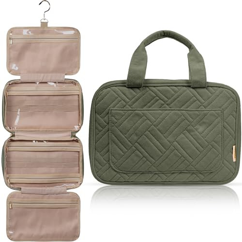 BOACAY Kulturbeutel für Damen, Mädchen, Kinder, Kulturtasche mit Henkel, Reise Kosmetiktasche zum Aufhängen, Schminktasche, Waschtasche