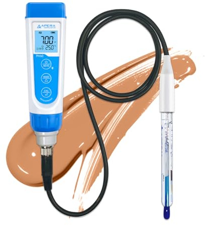 Apera Instruments PH60-VS pH-Messgerät-Set mit LabSen 855 pH-/Temp.-Elektrode für pH-Messungen in viskosen Flüssigkeitsproben