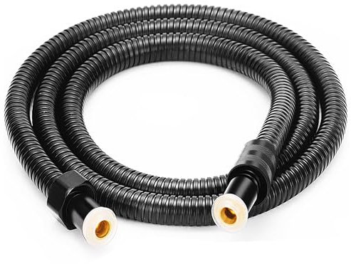 Manguera ducha negra 2,5m acero Inoxidable flexibilidad superior con refuerzo Resistente a la Torsión y al Desgaste Compatibilidad Universal para una Experiencia de Ducha sin Limitaciones