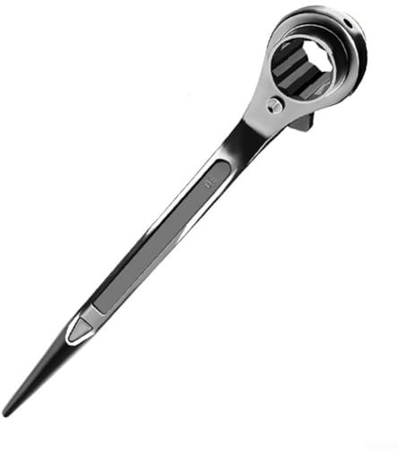 SPORTARC Clé à cliquet en forme de T, 10-12 mm en acier à haute teneur en carbone, clé à cliquet multifonction avec embout de tournevis à tête plate