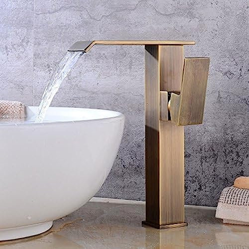 Badezimmer-Waschtischarmaturen, Wasserhahn, EuropUPC Retro-Waschtischarmatur, Badezimmer über der Theke, Warm- und Kaltwasserhahn, Kupfer-Wasserhahn, Einloch-Waschtischarmatur,für die Küche