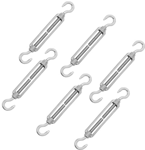 6 Pièces Tendeur M4 en Acier Inoxydable，tendeur 304 crochet，pour Suspendre, Tenir, Cordes à Linge.