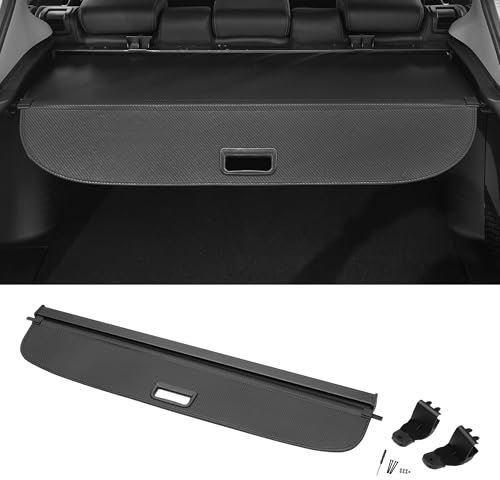 Motoforti Kofferraum ausziehbare Laderaumabdeckung für Audi Q3 10-15 Heckklappenablage Gepäcksicherheitsabdeckung Schatten, Leinwand, mit Zubehör, Carbonfaser Schwarz