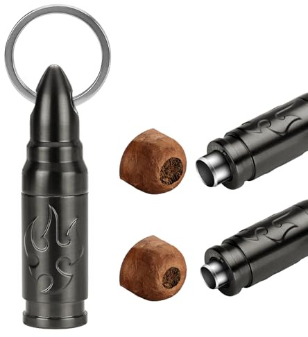 LIHTUN Portable Cigar Punch Cutter - Twist-Out Cigar Punch with 2 Sizes, Clockwise Switch Between Large and Small Punch Holes, Precision Cutting for Various Cigars (Gunmetal)