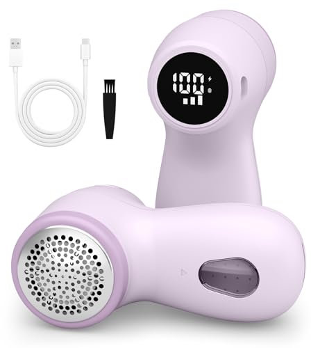 Rasoir-Anti Bouloche, 3 Vitesses Enlever Peluche Vetement, Bouloche Appareil Lame à 6 Branches, Deboulocheur Vetement, Peluches, Pilules, Pompons et Meubles Écran LED Anti Bouloche Vetement Appareil