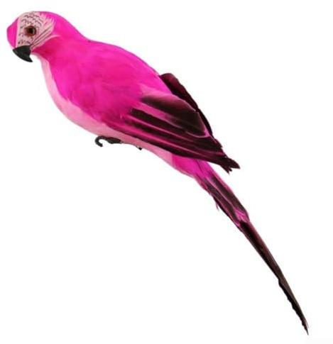 JoyousMall Simulation Parrot, Multicolor Artificial Fake Feather Parrot Imitation Garden Ornament Foam Bird For Lawn Plant Indoor Or Outdoor Decoration(plum red)