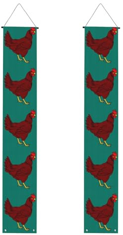 Halloween-Türbanner mit rotem Huhn-Druck, Veranda-Banner für Haustür, Innen- und Außendekoration