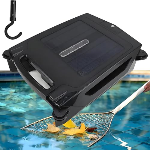Skimmer robótico de piscina alimentado por energía solar, limpiador automático inalámbrico con 2 modos y prevención de obstáculos para piscinas superiores/enterradas, 2500 mAh