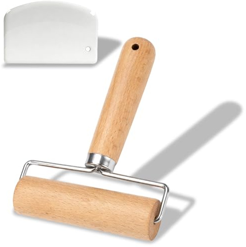 2 PCS Small Rolling Pin, Mini Pizza Dough Roller, Stainless Steel Rolling Pin for Baking, Rolling Pins for Pizza Dough and Chapati, Compact Dough Roller with Baking and Cutting Board