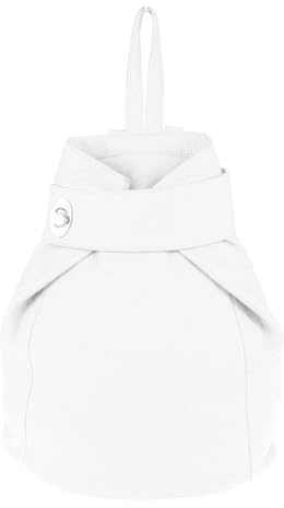 OBC Made in Italy Damen echt Leder Rucksack Daypack Lederrucksack Tasche Schultertasche Ledertasche Handgepäck Nappaleder (Weiß)