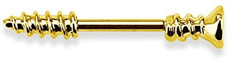 beyoutifulthings Schraube Brustwarzen-Piercing Intim-Piercing Brust-Piercing Nippel-Piercing Edelstahl HÄMATIT Gold Silber 1,6mm 11mm