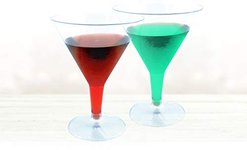 Dekorativa – eleganta transparenta återanvändbara martiniglas av plast, 180 ml, 6 stycken