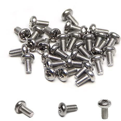 MroMax Lot de 30 vis cruciformes M2,5 x 5 mm en acier inoxydable 304 Gris argenté