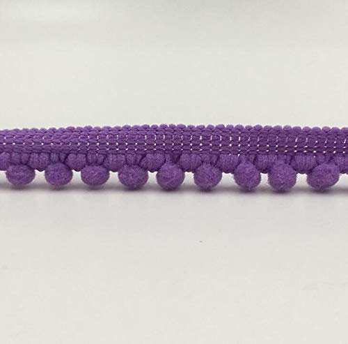 RAILONCH 20 Yard Bommel Fransen Fransenband Pompom Borte Spitze Verzierung DIY Handwerk Dekoration (Lila)