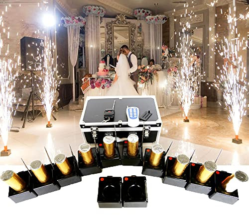 Accenditore Per Fuochi D'Artificio A Freddo, Ricevitore 12 Cues + Telecomando Senza Fili, Mini Fontana Per Fuochi D'Artificio Freddi, Sistema Pirotecnico Con Scintilla Per Matrimoni, Con Valigia