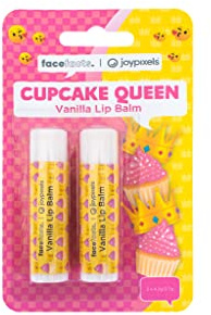 Face Facts Joy Pixels - Bálsamo labial con aroma de vainilla | Cupcake Queen | 2 x 4,25 g bálsamo labial | vegano