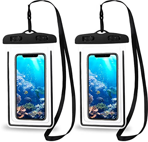 Universelle wasserdichte Handytasche 2er Pack - Wassersport, Wandern, Kajakfahren, Angeln - Schwarz