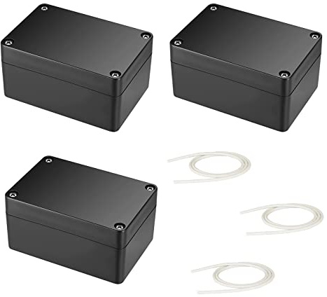 GOIEHIR Kopplingsdosa, 3 stycken vattentäta anslutningslådor, svart elektronisk projektlåda, elektroniskt plasthölje, för gör-det-själv grendosa, 100 x 68 x 50 mm