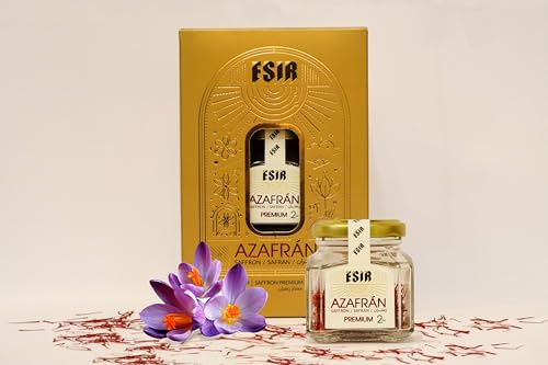 Esir Fils de Safran Premium, Pistils de Safran 100% Pur Naturel | Goût Délicat et Couleur Vibrante | 2 g- pot de 1|