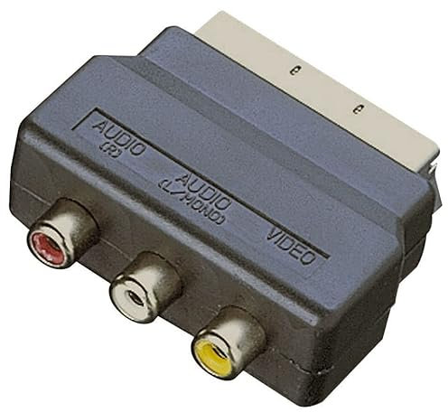 Mr. Gadget's Solutions RGB SCART Plug Male to 3 RCA Female A/V Adaptor Compatible with TV DVD VCRs