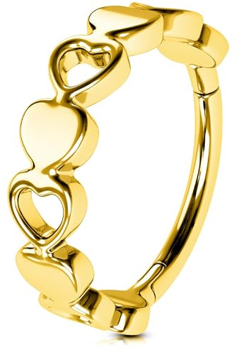 OUFER Body Piercing Cartilage Hoop Earring 16G Gold Helix Piercing 6/8/10/12mm 316L Stainless Steel Tragus Daith Rook Conch Piercing Ring Jewellery