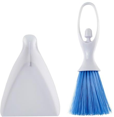 Kleiner Besen und Kehrschaufel Set - Kunststoff Mini Kehrschaufel und Besen Set zum Reinigen - Engelsform Handbesen und Kehrschaufel Set für Tastatur, Tisch, Sofa, Schublade, Kofferraum,