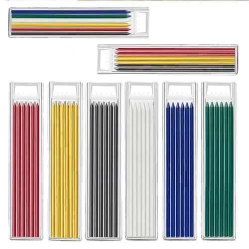MROOFUL Aste di ricarica colorate sostituibili da 2,8 mm per matita per la lavorazione del legno con fori profondi mine per marcatura strumenti speciali temperamatite lunghezza 12 cm nucleo