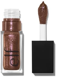 e.l.f. Glow Reviver Lip Oil Glimmer, Nourishing Tinted Lip Oil For A High-Shine Finish, Infused With Jojoba oil, Vegan & Cruelty-Free, Chocoluxe