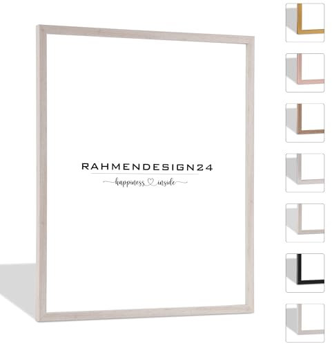 Rahmendesign24 Bilderrahmen Nero 36x49 (PUZZLEFORMAT) Weiß Vintage Fotorahmen, Wechselrahmen, Posterrahmen, Puzzlerahmen, schmaler Bilderrahmen