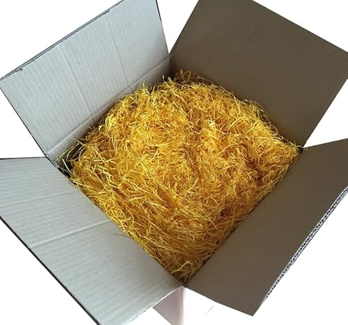 Truciolo di carta per ceste 1kg Colore Giallo Paglia in carta kraft per confezioni natalizie pasquali paglietta cesti regalo imballo da riempimento