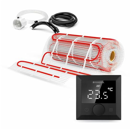 Termofol Kit Riscaldamento a Pavimento con Termostato - Riscaldamento Elettrico a Pavimento - Superficie - 15 m² - Potenza 150W/m², per Bagno, Soggiorno e Cucina - Termostato - H5
