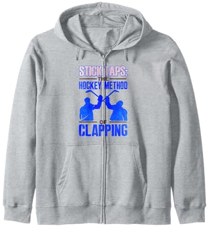 Hockey Fan Gift Stick Taps Hockey Clapping Hockey Zip Hoodie