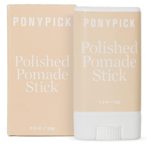 Pony Pick THE Polished Pomade Stick | Strong Hold, Natural Shine & Frizz Control Hair Wax Stick | Defines Style & Flyaway Hair Tamer Stick | Travel-Friendly, Paraben-Free, Cruelty-Free 0.5oz/15g