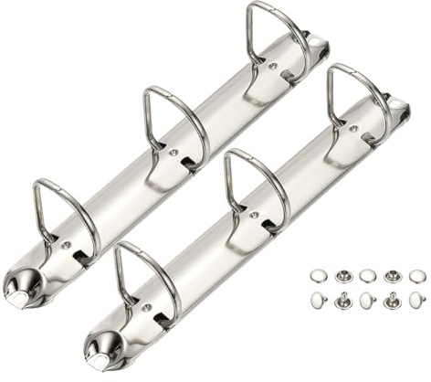 PATIKIL A5 3 hål ringpärmsmekanismer, 2 set 3 cm D-ring ersättningspärm planerare lösa bladbindande ryggar för arrangörer gör-det-själv fyllning pappersförvaring mapp tillbehör, 26 mm silverton