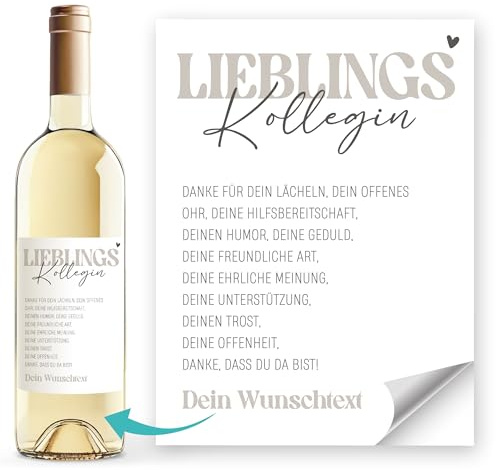 SpecialMe® Weinetiketten Weinflaschenetiketten personalisiert Lieblingsmensch Wunschtext Name Flaschenetiketten selbstklebend Weiss unisize