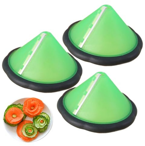 3Pcs Cucumber Slicer Stainless Steel Cucumber Peeler Spiral Carrot Peeler and Curler Root Vegetables Fruits Slicer Sharpener Kitchen Gadgets Tool