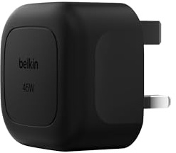 Belkin Compact Wall Charger 45W, USB-C Power Delivery Fast Charging for Apple iPhone 17, iPhone Air, iPhone 16 Serie, Samsung Galaxy S25, Google Pixel, iPad, AirPods & More - Black
