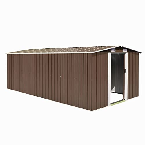 Rasen & Garten - Outdoor Wohnen - Outdoor Strukturen - Schuppen Garagen & Carports - Gartenhaus 257x489x181cm Metall Braun