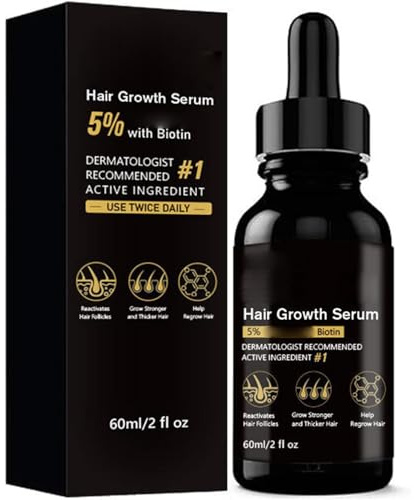 Hair Growth Serum for Faster Hair Growth, Rosemary Oil, Stop Hair Loss, Stronger & Thicker Hair