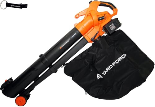 HEADNMORE Yard Force C20C Aspirateur souffleur à feuilles sans fil 40 V avec 2 batteries 4 Ah et porte-clés