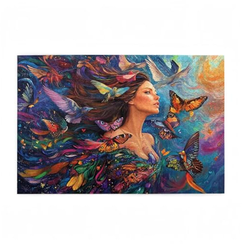 Schmetterling Puzzle Bird Puzzle Große 1500 Teile Erwachsene, Clevere Rätsel, Geschicklichkeitsspiel für die Ganze Familie, Holz Farbenfrohes Jigsaws mit Geschenkbox, Zimmer Deko 87x57cm D-396